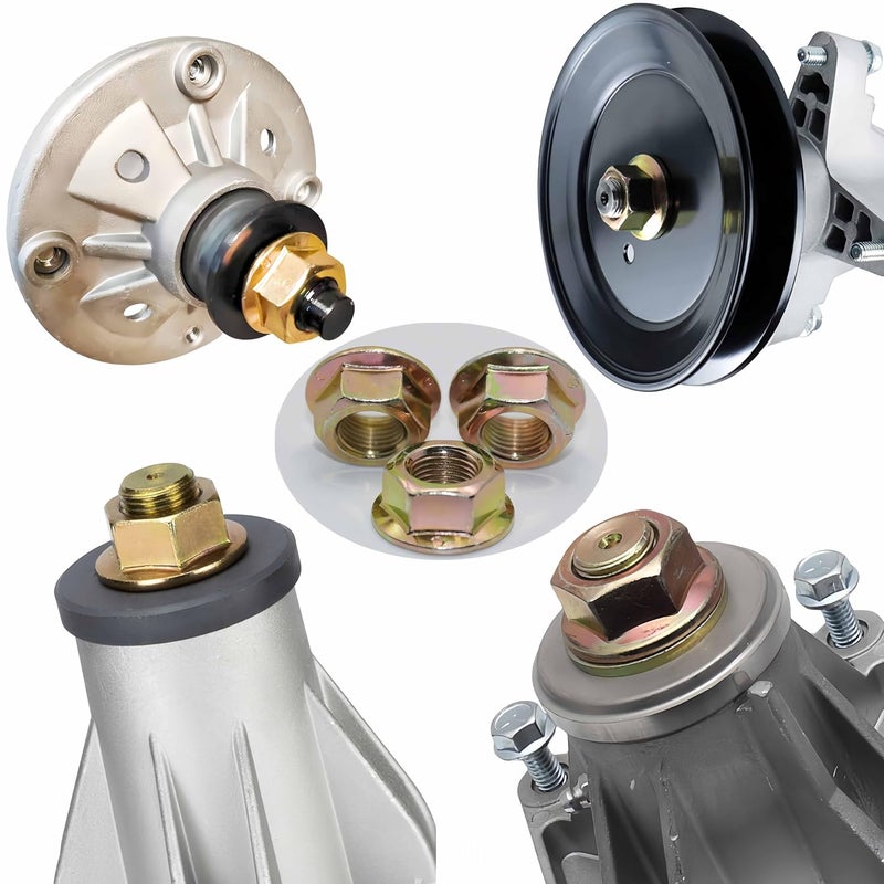 Metalsuberg صواميل شفرات المغزل ذات الحافة السداسية، خيط 5/8"-18. تحل محل 712-0417، 753-05549، 912-0417A لجرارات كاب كاديت، جزازة العشب صفر الدوران RZT50، MTD، وايت، تورو، تروي بيلت (عبوة 6 قطع) - Image 2